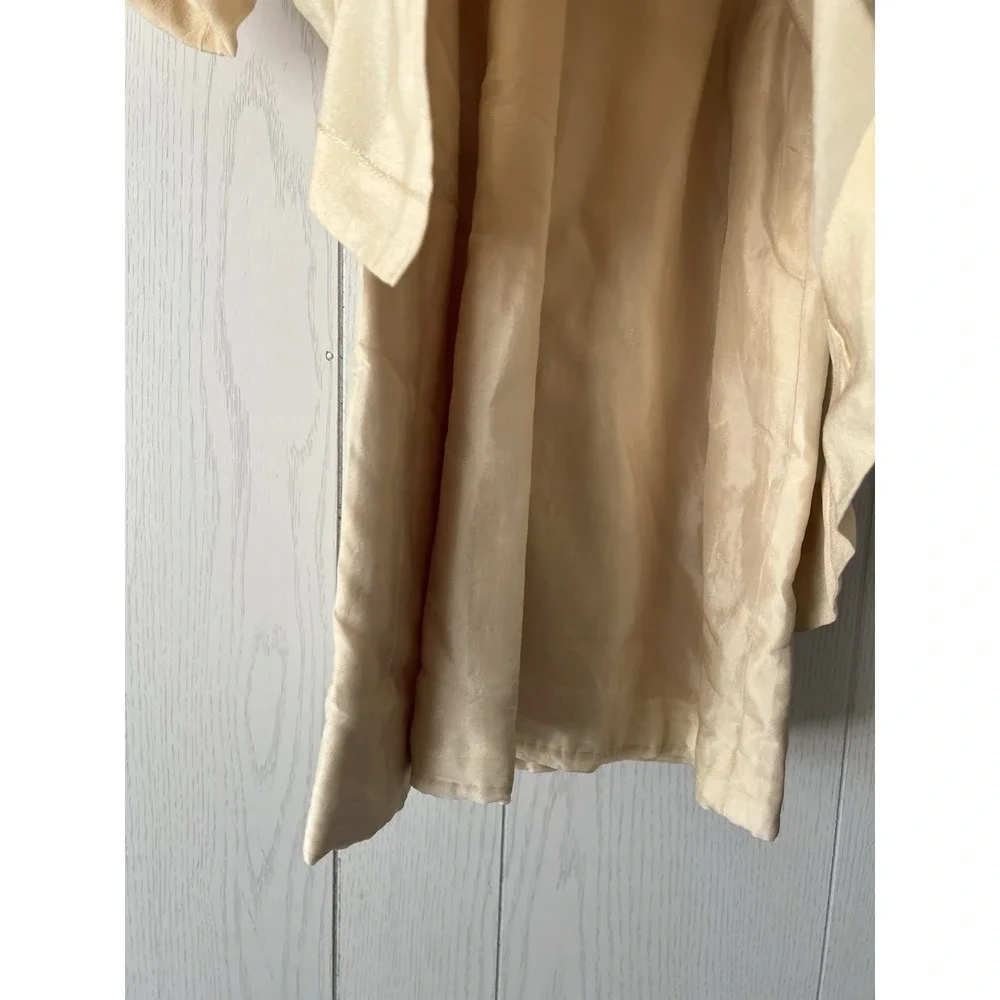 Antique Silk Dress Coat Robe Embroidered Gown Baby Cream Lined Handmade